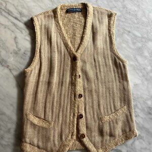 Vintage Ralph Lauren Herringbone Button-Front Vest